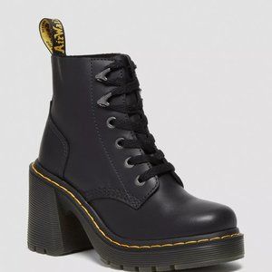 Dr. Marten JESY SENDAL LEATHER LACE UP FLARED HEEL BOOTS